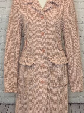 Moda International Pink Herringbone Pea Coat